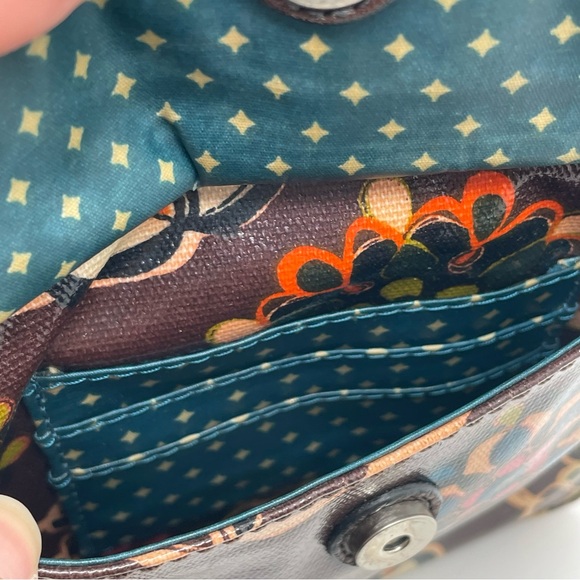 Fossil Key-Per Cross Body Purse Floral Autumn Colors Organized - Picture 8 of 13